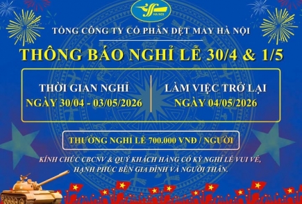 THÔNG BÁO NGHỈ LỄ 30/4 VÀ QUỐC TẾ LAO ĐỘNG 1/5